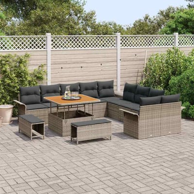 vidaXL - Tuinbank - Set - 13 - st - 12-Aantal - zitplaatsen - Grijs