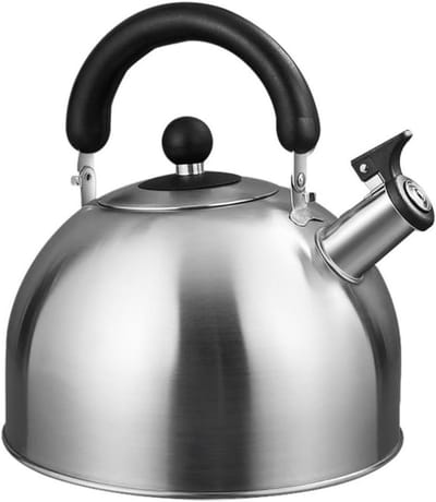 Waterkoker Met Fluitje - Theepot Roestvrijstaal - Water Koken - Anti-hitte Handvat - 2.5 Liter - Zilver