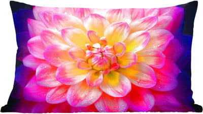 Sierkussens - Kussentjes Woonkamer - 60x40 cm - Roze - Dahlia - Kleurrijk