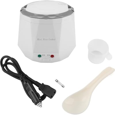 24V 140W 1.3 L Elektrische Draagbare Multifunctionele Rijstkoker Stoomkoker voor Vrachtwagen(Groen) wit