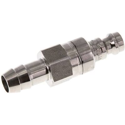 RVS 316L DN 5 Luchtkoppeling Insteeknippel 9 mm Slangpilaar Double Shut-Off