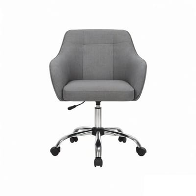 Huishoudelijke bureaustoel, draaibare computerstoel 64×64×(83-93)cm grijs, hoogte verstelbaar, ademende fluwelen bekleding + PU-vulling, comfortabel en duurzaam, draagvermogen 110 kg, geschikt voor studeerkamer, slaapkamer en kantoor