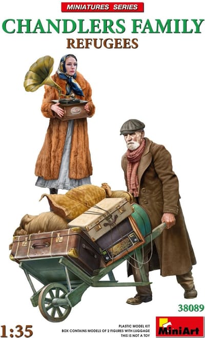 MiniArt Modelbouwpakket Militaire voertuigen - 38089 Vluchtelingen - Familie Chandler - Figuren Plastic - 1:35 - Modelbouw