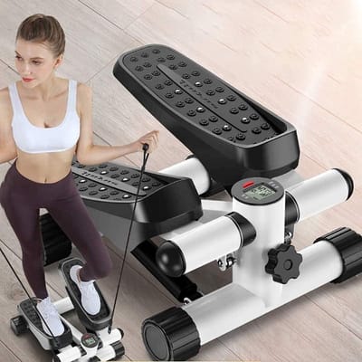 Stepper Machine - Thuis Fitness - Been Training - Dubbele Hydraulische - 150 kg Weerstand - Zwart