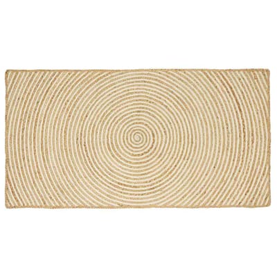 vidaXL - Gebied - Tapijt - Wit - 80 - x - 150 - cm - Jute