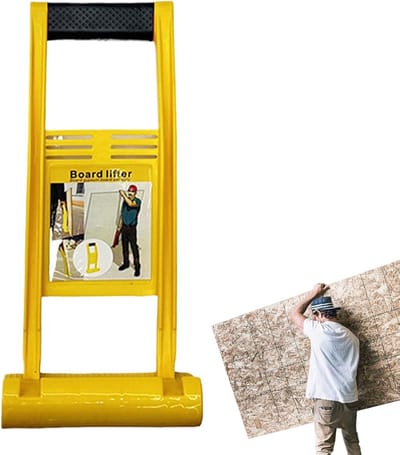 Houten Plaatlifter - Paneeldrager Handgereedschap - Bouwen En Renoveren - Ergonomische Hefgreep - Compact Ontwerp - Geel