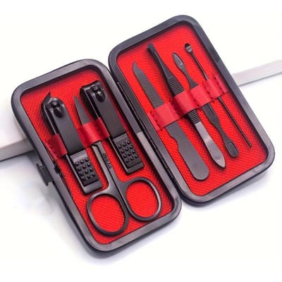 Thuis Nagelknipper 7-delige set Grote opening Manicure-tool Unisex Mini Compact Cadeau Wenkbrauwclip Pincet 7pcs