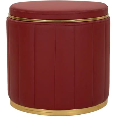Poef London Pouf With Storage Red Ø 46,5×44 cm