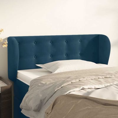 vidaXL - Hoofdbord - met - randen - 93x23x78/88 - cm - fluweel - donkerblauw