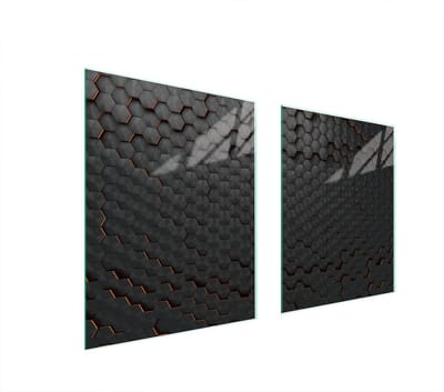TMK ArtDeko Serie - Glas Beschermplaat - 85x52 cm - Zwart - Veilig