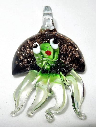 Glazen zee leven hanger groen