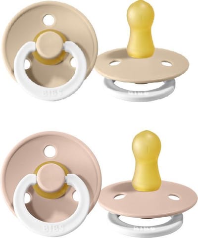 BIBS fopspeen set van 2 - VANILLA GLOW + BLUSH GLOW - Maat 1 - T1 Leeftijd: 0-6 maanden