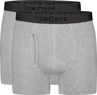 Ten Cate Basics shorts met gulp grey melange 2-pack voor Heren | Maat M