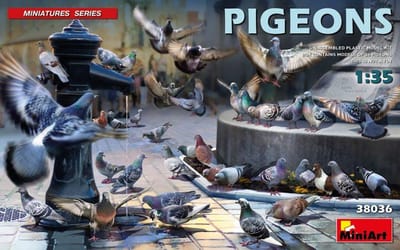 MiniArt Modelbouwpakket Dieren - 38036 Pigeons Plastic - 1:35 - Modelbouw