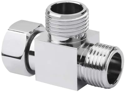 Dailygoods - Inverter Klep - Waterafvoer - Messing - Handdouche Adapter - Universeel - Y-vormige - Geschikt voor douchezaken - Vierkant