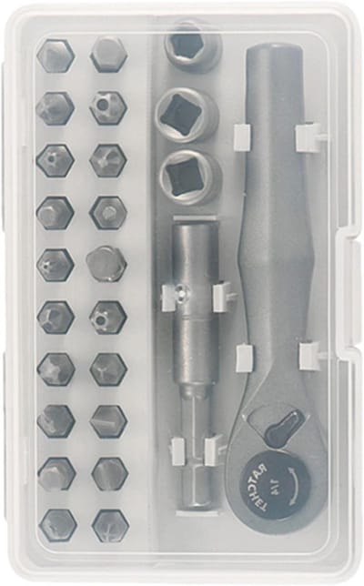 Ratelschroevendraaier Set - Meerdere Punten - Reparaties Thuis - Chroom-Vanadium Staal - 25-in-1 - Zilver