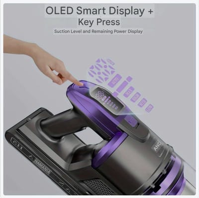 Draadloze Handstofzuiger – Steelstofzuiger – Kruimeldief – Zakloze Stofzuiger – Oplaadbare Stofzuiger H5-TY04 Paars – 55 KPa Zuigkracht – Metaal Behuizing
