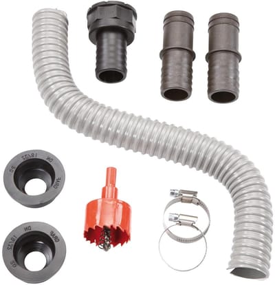 Verbindingsset - Aansluitset Tuin - Regenton Koppelen - Extra Lange Flexibele Slang - 40 cm - Grijs