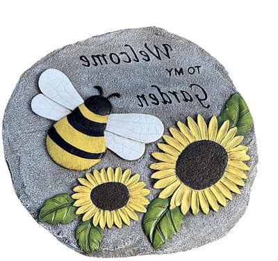 Tuindecoratie Steen - Decoratieve Stapsteen - Tuin Verfraaien - Handgeschilderd Design - 28 cm Diameter - Meerkleurig
