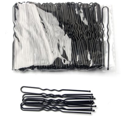 Haaraccessoires set - Haarklemmen - Haarelastiekjes / Scrunchie -U-haarklemmen 50 stuks – 6cm zwart -Geschikt voor kort en fijn haar.