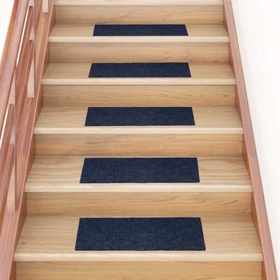 vidaXL - Trapmatten - zelfklevend - 15 - stuks - 60x25 - cm - marineblauw - rechthoekig