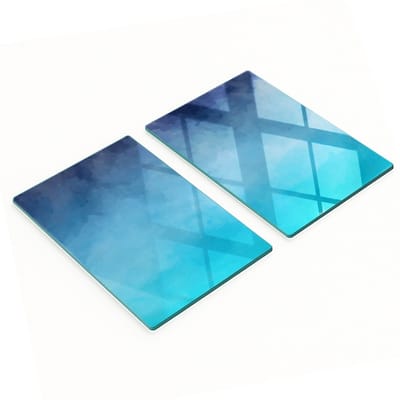 Multifunctionele decoratieve keukenplanken van gehard glas met rookkleurige afwerking, 2x40x52 cm