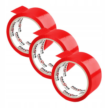 Pakova Rode Pakkingstape 48mm x 45m - 3 Rollen Sterke Acryl Tape