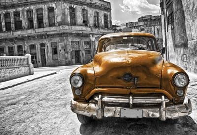 Fotobehang Vintage Car | XL - 208cm x 146cm | 130g/m2 Vlies