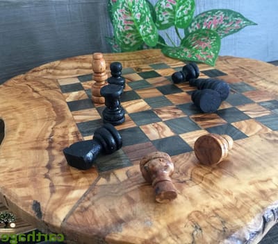 Schaakspel Olijfhout - Traditioneel Spel - Gezellige Avonden - Handgemaakt Ontwerp - 30 cm - Bruin