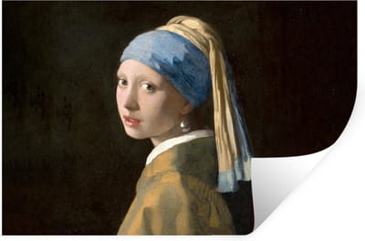 Muurstickers - Sticker Folie - Meisje met de parel - Schilderij - Oude meesters - Vermeer - 30x20 cm - Plakfolie - Muurstickers Kinderkamer - Zelfklevend Behang - Zelfklevend behangpapier - Stickerfolie