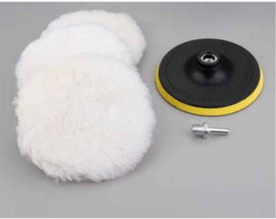 Zelfklevende polijstpads, 7,6 cm autopolijstspons van wol, set van 5 ronde polijstpads.
