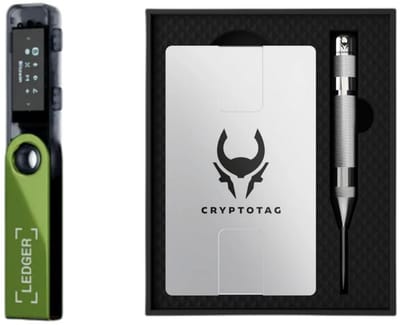 Ledger Nano S Plus - Oxidate Green + Cryptotag Zeus Bundel