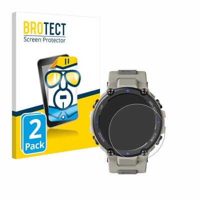 BROTECT - Screenprotector voor Huami Amazfit T-Rex Pro - Folie Beschermfolie transparant 2 Stuks