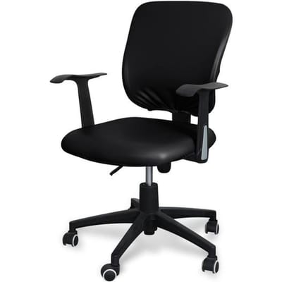 Housse de chaise de bureau en cuir souple, imperméable, en Pu, couvre-dossier de siège, résistant à l'eau, pour ordinateur universal size noir