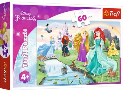 Trefl puzzel Disney Princess 60 stukjes - kleurrijk kinderspeelgoed.