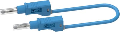 Electro PJP 2217/600V-CD1-50Bl Meetsnoer Bananenstekker Bananenstekker 0.50 m Blauw 1 stuk(s)