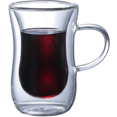 80/220/300/400ML Dubbelwandige glazen beker Creatief Transparant Anti-verbrandingshitte-isolatie Waterbeker Melk Citroensap Koffiekopjes 300ML gray