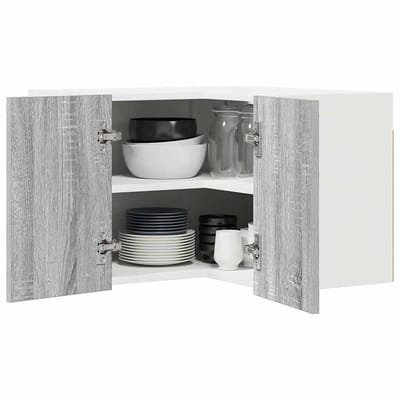 vidaXL - Hangkast - Grijs - Sonoma - en - Wit - 57 - x - 57 - x - 40 - cm - Bewerkt - hout