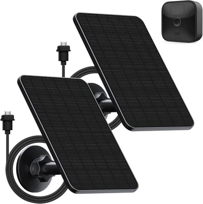 Zonnepaneel Camera - Energie Oplader - Buitenbeveiliging - Continue Stroom - 4W Vermogen - Zwart