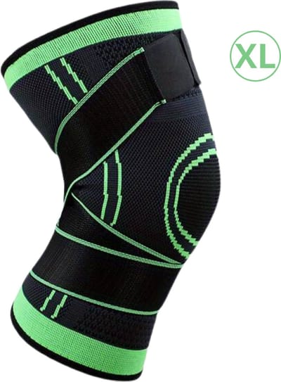 Nivard Kniebrace - Sportbrace Knie - Knee Sleeves - Knee Sleeves Powerlifting - Compressie Knie Brace - Knee Wraps - Knee Support - Dames - Heren - Groen - Maat XL