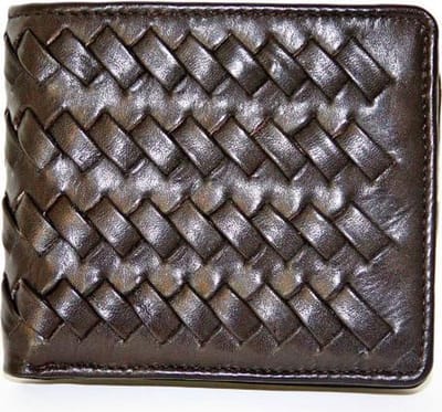Hidesign lederen portefeuille 'Weave flap' bruin