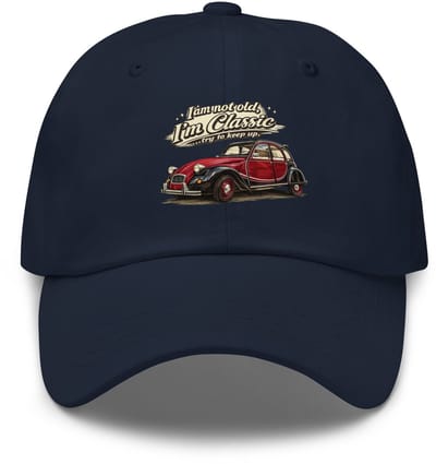 De2pktjes - Classic Collectie Dad Pet – Citroën 2CV Charleston Retro Illustratie