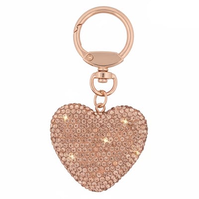 Tashanger - sleutelhanger - hart - goudkleurig - strass steentjes