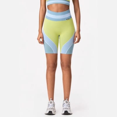 Stronger - Bike Shorts - Lively Seamless Bikes - Dames - Groen Blauw - Maat L