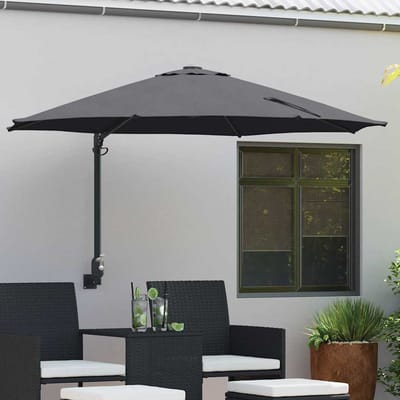 vidaXL - Tuinparasol - 248 - x - 248 - x - 148 - cm - Polyester - en - Staal - Antraciet