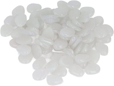 Lichtgevende Kiezelstenen - Glow in the Dark Stenen - Tuin Verlichten - Zonder Elektriciteit - 100 stuks - Wit