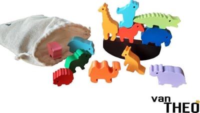 Stapeldiertjes Jungle – Houten blokken – Balansspel – Duurzaam Speelgoed – Stapelblokken - Dieren