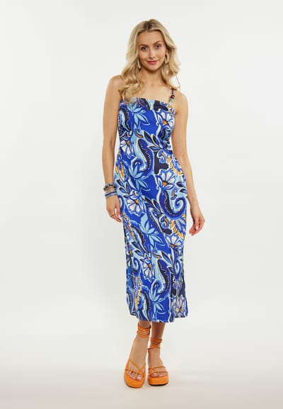 IZIA Jurk Dames Blauw Veelkleurig