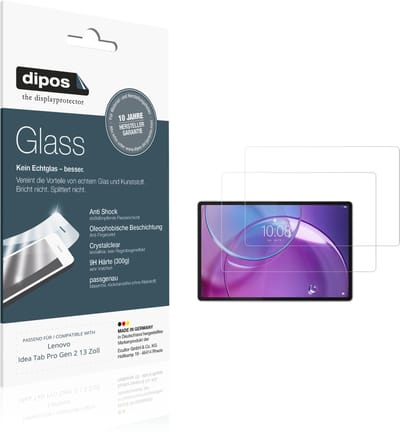dipos – 2x Pantserfolie geschikt voor Lenovo Idea Tab Pro Gen 2 13 Zoll | 9H Screenprotector