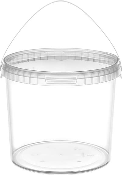 1x Garronda Emmer Met Deksel - 8 L - Verpakkingsemmer - Emmertje - Rond - Transparant GD-PL-BIS-Tra